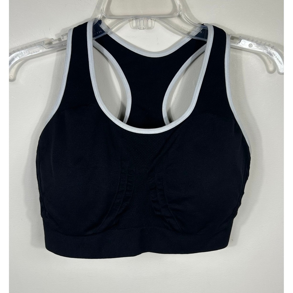 Truekind Seamless Sports Bra Women XL Black Racerback Pullover Athletic Sporty